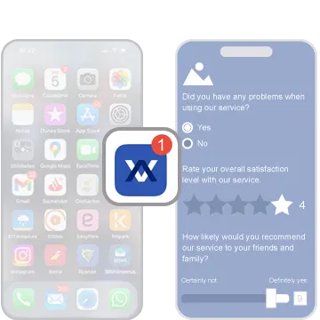Smartphone screen with online survey